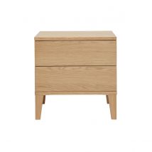 Miliboo - Table de chevet avec rangements 2 tiroirs scandinave bois clair chêne FREDDY