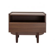 Miliboo - Table de chevet avec rangements finition bois foncé noyer SANAA