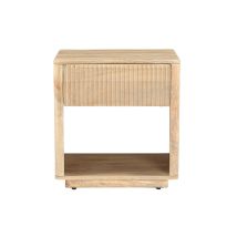 Miliboo - Table de chevet avec tiroir en bois clair manguier massif ALDA
