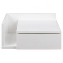 Miliboo - Table de chevet murale blanche avec tiroir L40 cm NASTY