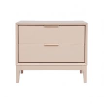 Miliboo - Table de chevet rose poudré et métal doré avec rangements L60 cm GIANA