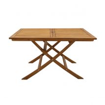 Miliboo - Table de jardin pliante carrée en bois massif L140 cm SANTIAGO