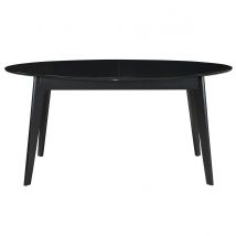 Miliboo - Table extensible rallonges intégrées ovale en bois noir L160-200 cm MARIK