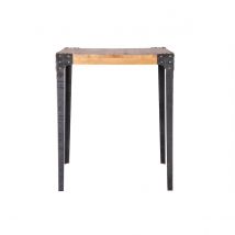 Miliboo - Table haute industrielle carrée en bois manguier massif et métal L88 cm MADISON