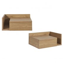 Miliboo - Tables de chevet murales finition bois clair chêne avec tiroir (lot de 2) NASTY