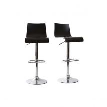 Miliboo - Tabouret de bar / cuisine noir moderne NEWSURF (lot de 2)