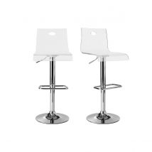 Miliboo - Tabouret de bar design en plexiglas transparent (lot de 2) SATURNE