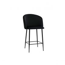 Miliboo - Tabouret de bar design en velours noir H68 cm VANITY