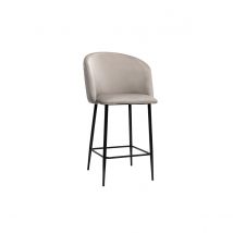 Miliboo - Tabouret de bar design en velours taupe H68 cm VANITY
