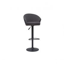 Miliboo - Tabouret de bar design réglable et pivotant en tissu gris foncé IZAAC
