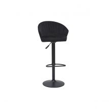 Miliboo - Tabouret de bar design réglable et pivotant en velours noir IZAAC