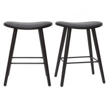 Miliboo - Tabourets de bar design noirs H65 cm (lot de 2) MEADOW