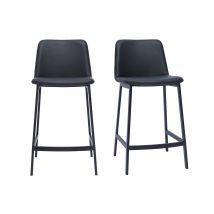 Miliboo - Tabourets de bar design noirs H66 cm (lot de 2) ARSENE
