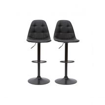 Miliboo - Tabourets de bar design réglables noirs (lot de 2) COX