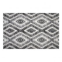 Miliboo - Tapis ethnique motif losange gris noir intérieur extérieur 150 x 220 cm PIXO