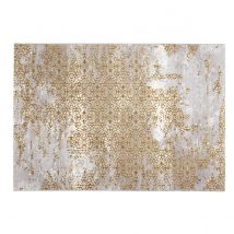 Miliboo - Tapis rectangulaire à motif arabesques aspect vieilli ocre et gris clair 160 x 230 cm MARSA