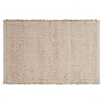 Miliboo - Tapis rectangulaire beige en jute et coton tissés L140 x L200 EFFIA