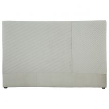 Miliboo - Tête de lit avec motif géométrique en velours beige L170 cm RIGA