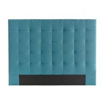 Miliboo - Tête de lit capitonnée en tissu bleu canard L140 cm HALCIONA