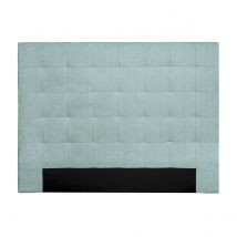 Miliboo - Tête de lit capitonnée en tissu effet velours vert lagon L160 cm HALCIONA