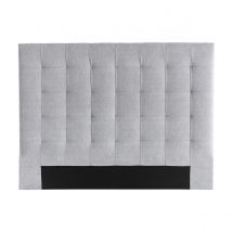 Miliboo - Tête de lit capitonnée en tissu gris L160 cm HALCIONA