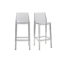 2er-Set Design-Barhocker Durchsichtig YLAK