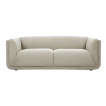 3-Sitzer Designsofa in beige Samtvelours-Effekt Stoff HOSBO