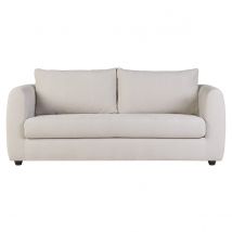 3-Sitzer-Schlafsofa aus sandfarbenem Samtstoff HARLO