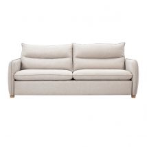 3-Sitzer Sofa in texturiertem, samtigem Beigestoff RENZO