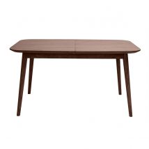 Ausziehbarer Esstisch mit integrierten Verlängerungen rechteckig in dunklem Nussholz L140-170 cm ANK