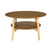 Beistelltisch rund aus hellem Holz D80 cm MALVA