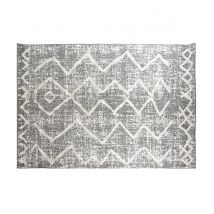 Berber-Teppich mit Reliefmuster beige und grau 160 x 230 cm PALEO