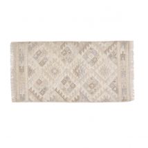 Berberischer Teppich in Beige mit geometrischen Mustern aus Wolle und Baumwolle 60 x 120 cm MAKAÏ