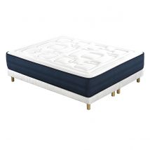 Bett 160 x 200 cm Boxspring und Memory-Foam-Matratze BENJI
