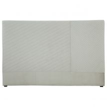 Bettkopfteil mit geometrischem Muster in beigem Samt Breite 170 cm RIGA