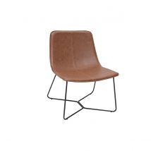 Brauner Sessel mit schwarzem Metall SANTI