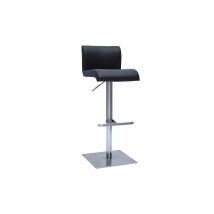 Design-Barhocker höhenverstellbar schwarz gebürsteter Edelstahl SHEINA
