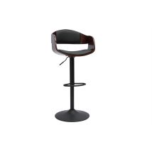 Design-Barhocker höhenverstellbar schwarz und dunkles Holz EUSTACHE