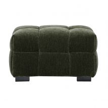 Design-Hocker in kaki-grünem Samteffekt-Stoff CORTO