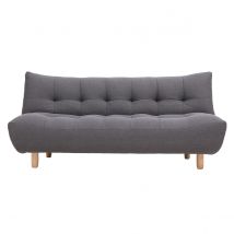 Design-Schlafsofa skandinavisch Dunkelgrau und Eiche YUMI