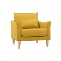 Design-Sessel Stoff Grau und Eiche KATE