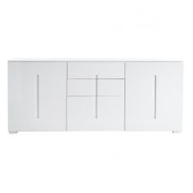 Design-Sideboard Weiß lackiert 2 Türen 3 Schubladen TED