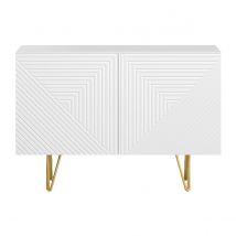 Design-Sideboard weiß und goldfarben mit 2 Türen B107 cm OZEN