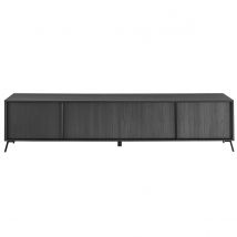 Design TV-Möbel schwarz mit Holzoptik L205 cm NEMA