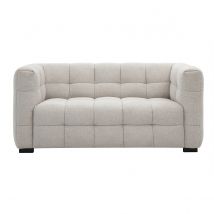 Designer-Zweisitzer-Sofa aus strukturiertem Effekt-Samt in Beige CORTO