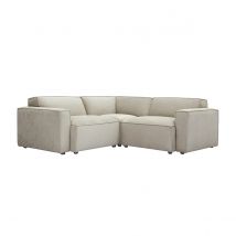 Ecksofa modulierbar 3 Plätze in Stoff mit strukturiertem Beige Samteffekt SPLIT