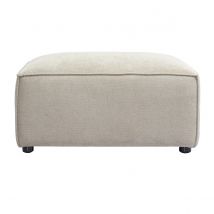 Fußhocker aus Stoff in texturiertem Beige Samteffekt SPLIT