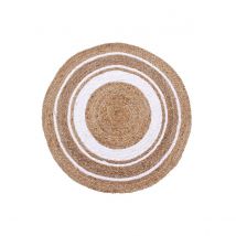 Handgewebter, runder Teppich aus natürlicher Jute Durchmesser 120 cm SANTO