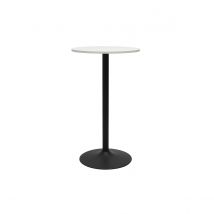 Hochwertiger runder weiß-schwarzer Design-Hochtisch D60 cm CALISTA