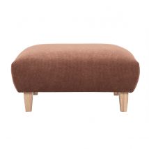 Hocker Fusshocker in gebrannter Erde Samtstoff und hellem Holz L75 cm BASTILLE